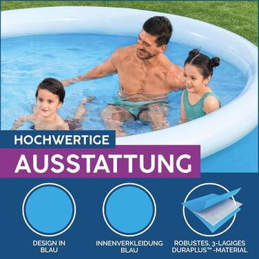 Каркасний басейн Bestway Fast Set 305x76 см, круглий, синій, без насоса