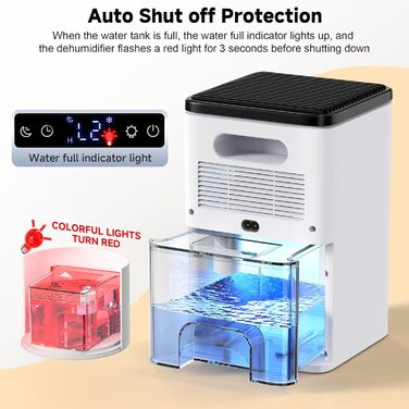 Електричний осушувач повітря 2500 мл з таймером та LED-підсвічуванням для дому