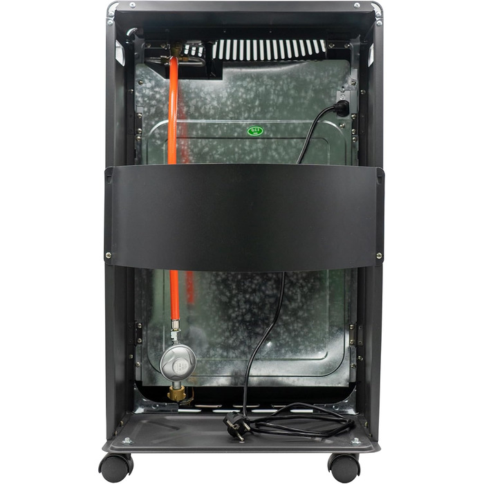 Газовий та електричний обігрівач 4200 Вт гібридний з газовим регулятором | для використання в приміщенні та на вулиці (газовий обігрівач тільки на вулиці) | підходить для балонів бутан/пропан до 11 кг | з підключенням до електромережі