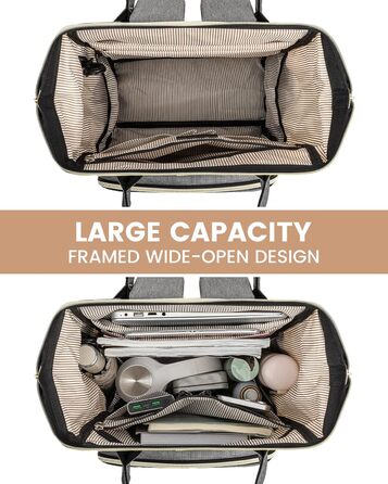 Рюкзак для ноутбука LOVEVOOK 17 дюймів, жіночий, великий, для підлітків, ручна поклажа, водонепроникний, дихаючі лямки, для навчання, школи та подорожей, бежево-сірий