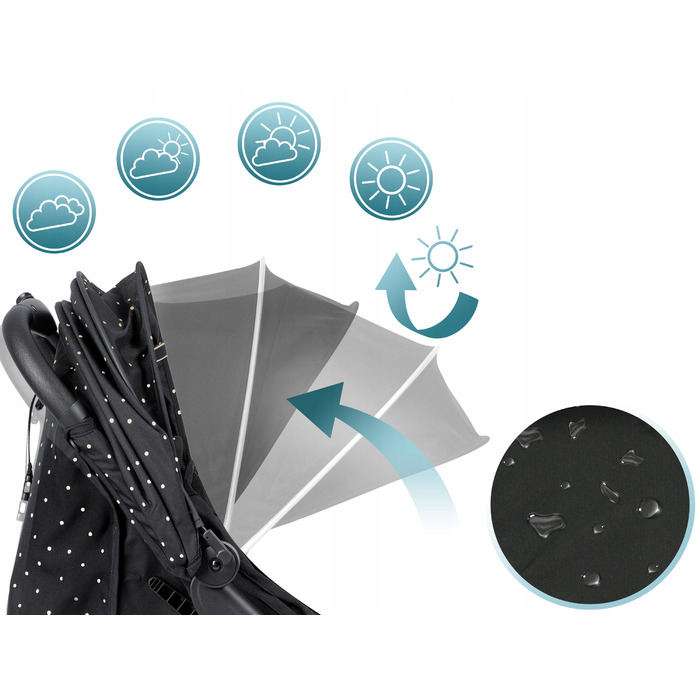 Легка прогулянкова коляска-трость Nukido, складана, з великими колесами