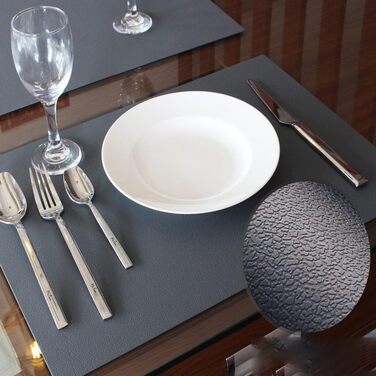 Силіконові серветки на стіл, овальні серветки для обіднього столу, набір 4 шт, неслизькі, водонепроникні, термостійкі, килимки для тераси (темно-сірий)