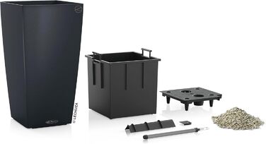 Lechuza Cubico Color 40 - Комплект для вирощування, сірий шифер, 39.5x39.5x75.5 см