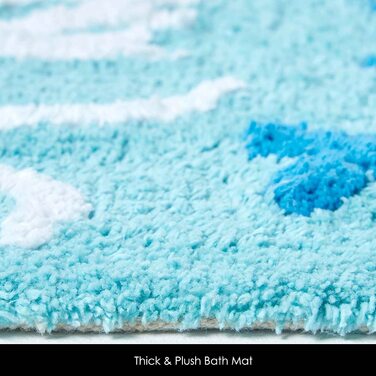 Домашні пейзажі набір з 2 килимків для ванної дамаський килимок для ванної 50 х 80 см і килимки для унітазу 50 х 55 см білий 100 з чистої бавовни (килимок для ванної 50 х 80 см, синій)