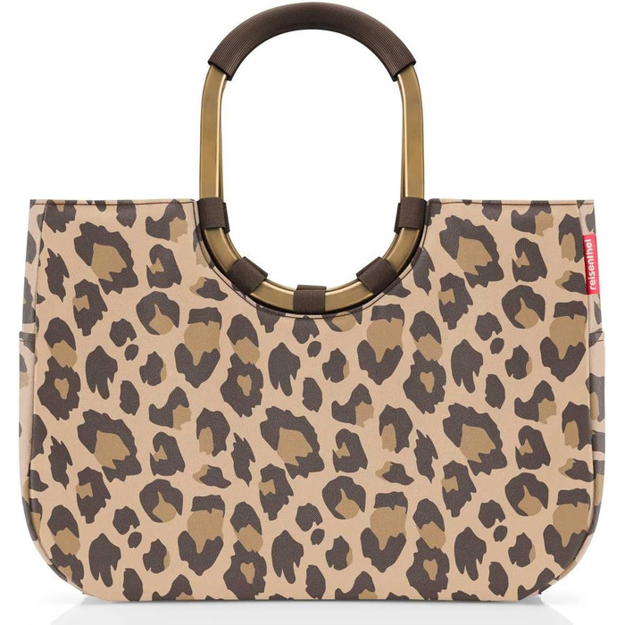 Сумка-шопер Reisenthel Loopshopper L Frame Leo Macchiato з практичними кишенями з перероблених PET-пляшок – стильний та водовідштовхуючий дизайн, колір золото