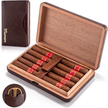 Вологостійкий гумодор для сигар Marvero Reise: Іспанська цедра, шкіряний етикет, на 5-10 сигар