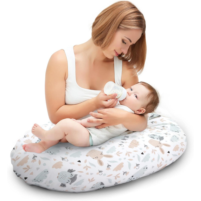 Подушка для сну Tottsy Baby Seitenschläfer - 190 см для сну на боці, вагітним та годуючим, з чохлом Oeko-Tex, принт Eulen B