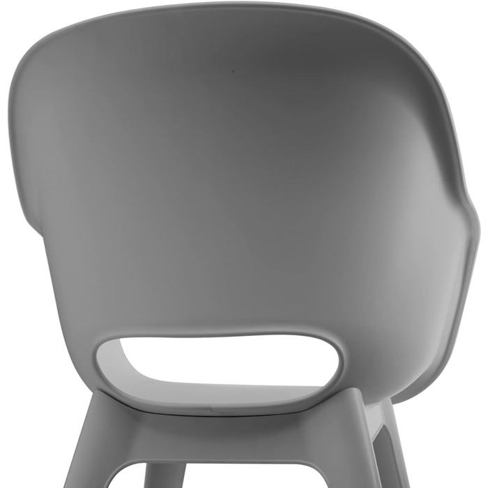 Садові крісла Allibert Akola 2 шт, пластик, 56.7x55.8x80.1 см, чашоподібна форма, для саду, тераси або їдальні, світло-сірі