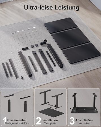 Електричний дитячий стіл Airfish, 80x60 см, регулювання висоти, пам'ять, для дому/офісу, стоячи/сидячи (чорний)