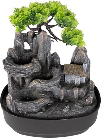 Кімнатний фонтан Лемодо з LED-підсвічуванням, 3-рівневий, для дому, офісу, 27x19x33 см