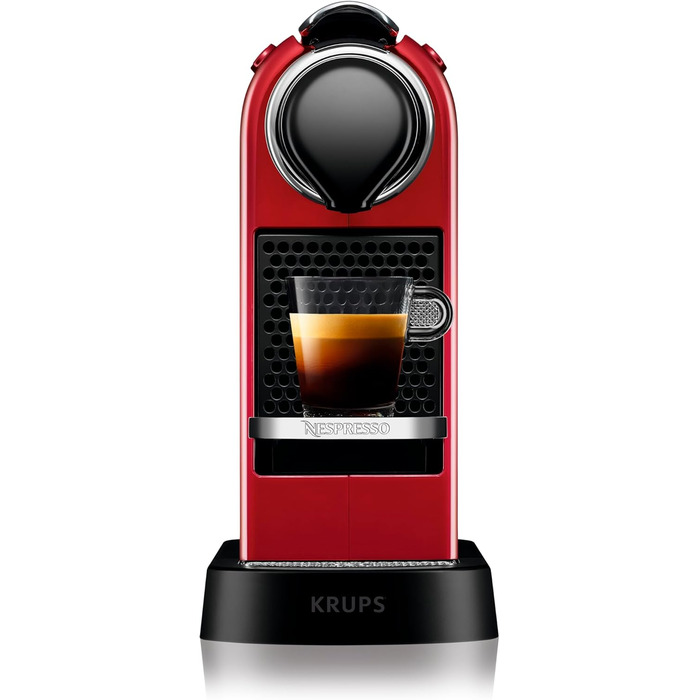 Еспресо-машина Nespresso Krups Citiz XN741B (червона), 1260 Вт, 1 л резервуар для води, автоматичне відключення