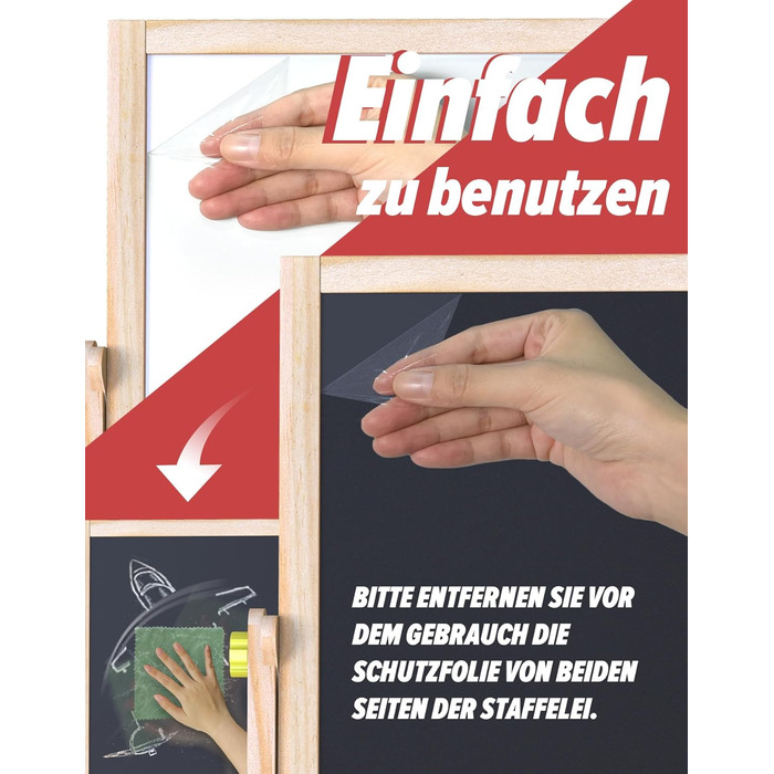 Дитячий стіл Joyooss: магнітно-крейдова дошка, регульована висота, для дітей 2-4 та 4-8 років, натуральний колір