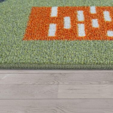 Дитячий килимок Paco Home для дитячої кімнати, ігровий килимок з вуличним мотивом нековзний розмір 240x340 см (80 x 150 см, зелений)
