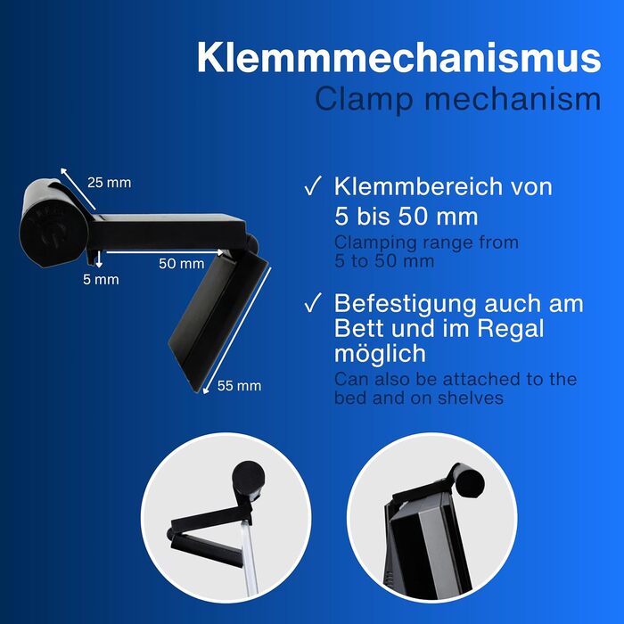 USB лампа REV Monitor з акумулятором, 49 см, кріпленням, 130 лм, 3 кольори, чорна