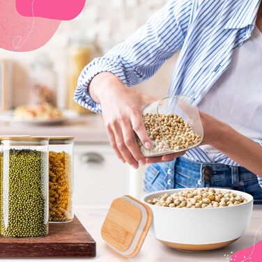 Скляні банки для зберігання, кутові [400 & 920 мл, 1450 мл] Extra Robust, з кришкою, для продуктів харчування