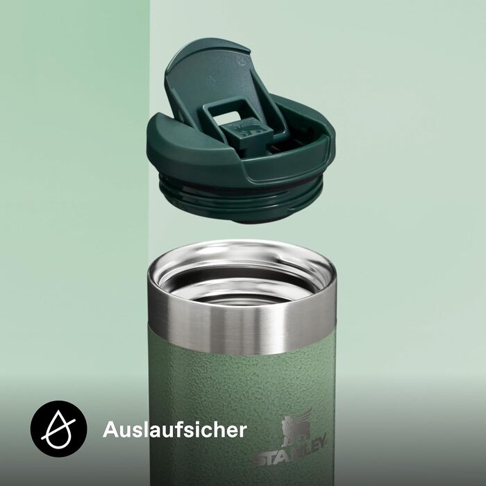 Термокружка Stanley Aerolight Transit 0.47L Hammertone Green - Збереження тепла до 6 годин, миється в посудомийній машині, для кави з собою, витримує протікання, сумісна з автомобільними тримачами