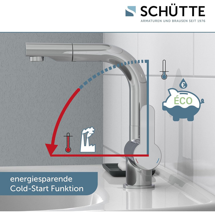 Змішувач для ванної SCHÜTTE 79710 LONDON з висувною лійкою, настінний, з донним клапаном, хром