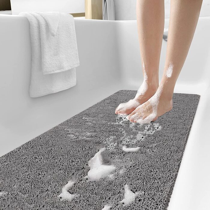 Нековзний килимок для душу, М'який комфортний безпечний килимок для ванни 60 х 60 см, антибактеріальний килимок для ванної з дренажними отворами, нековзний килимок для душа для ванної та вологих приміщень (80 х 40 см)