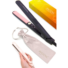 ANGENIL Pro Mini Титановий випрямляч та плойка 2-в-1 для волосся, компактний дорожній формат, швидкий нагрів 20 сек, сірий колір