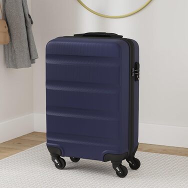 Чемодан-валіза KONO на коліщатках, середній, з ABS пластику, блакитний (колекція)