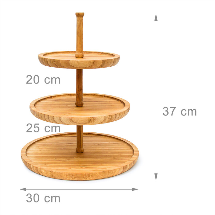 Підставка для торта Relaxdays з бамбука з 3 мисками