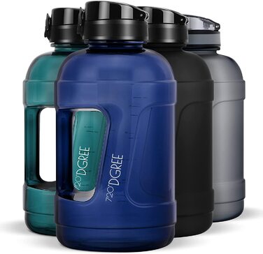 Пляшка для пиття для фітнесу 720D з ручкою глечик для пиття - - без BPA, герметична - велика пляшка для води XXL для занять спортом, тренажерного залу, тренувань - пляшка для фітнесу, спортивна пляшка, пляшка для спортзалу (2300 мл, 01 Сапфір Синій-Синій 
