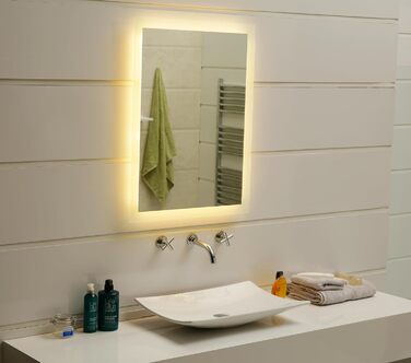 Дзеркало для ванної кімнати Dr. Fleischmann GS084N з LED-підсвічуванням (120x60 см, тепле біле світло)