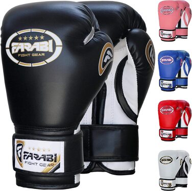 Спортивні боксерські рукавички Фарабі, 6 унцій, 8 унцій, дитячі боксерські рукавички для ММА, муай-тай, кікбоксингу, спарингу, боксерська груша, тренувальні дитячі боксерські рукавички, чорні, 6 унцій