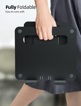 Підставка для ноутбука NULAXY, регульована по висоті, чорна. Сумісна з MacBook та іншими ноутбуками 10-17