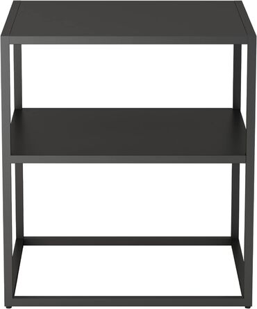 Журнальний столик Raahe з полицею Сталевий диванний стіл Приліжкова тумбочка 50 x 45 x 40 см для вітальні (чорний)