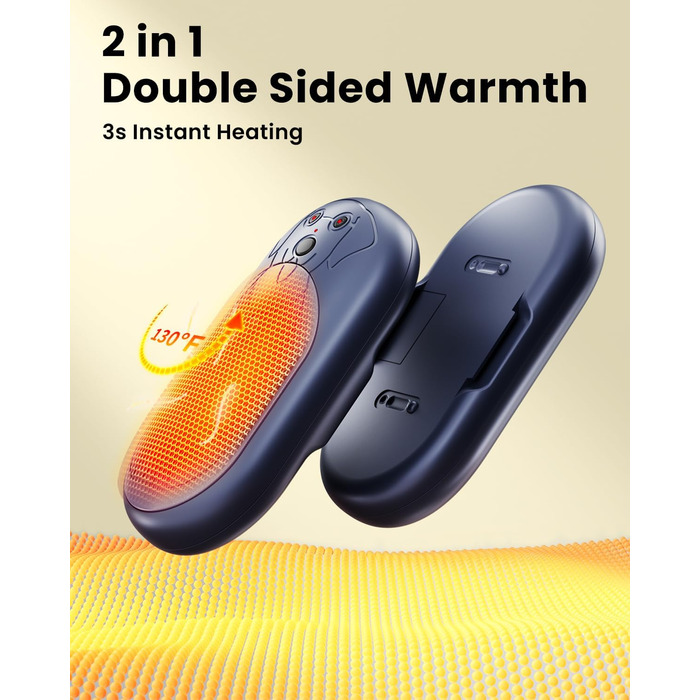 Електричний грієчка для рук Miaton 6000mAh - перезаряджуваний кишеньковий обігрівач для активного відпочинку, кемпінгу, подарунок чоловікам, жінкам, дітям (зелений/блакитний)