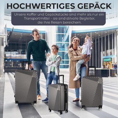 Набір валіз xRace 3-частинний ABS, 20/24/28 дюймів, ручна поклажа, TSA замок, 360° колеса, стійкий до ударів, преміум підкладка