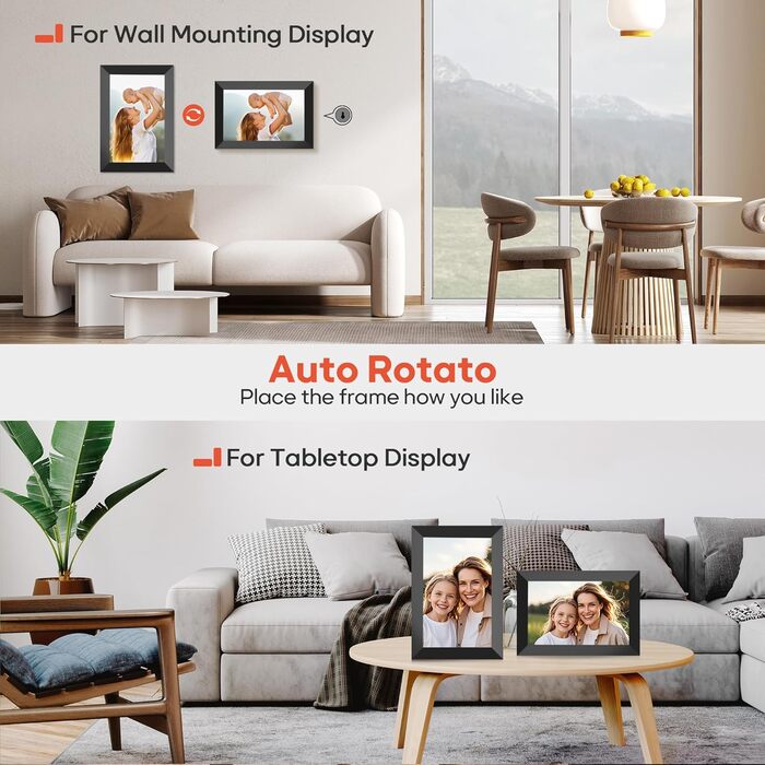 Цифрова фоторамка Frameo WLAN (набір 2 шт), 10.1 дюйма, IPS Touchscreen 1280x800, 32GB пам'яті, з автоматичним поворотом та віддаленою передачею фото