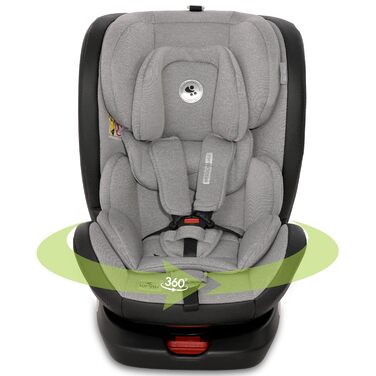 Автокрісло Lorelli Nebula, автокрісло з Isofix - група 0/1/2/3 (0-36 кг), дитяче крісло, регульований підголівник в 8 положеннях, поворот на 360 градусів, 5-точковий ремінь безпеки, чорний (темно-сірий)