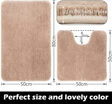 Набір килимків для ванної SOANNY 50х50 і 50х80 см бежевий