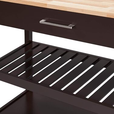 Сервізний візок Yaheetech з шухлядою, кухонний візок з 2 полицями, на коліщатках, 51 x 101,5 x 92 см, білий (Espresso)