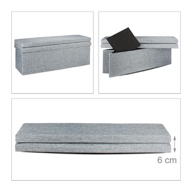 Складаний пуф з підлокотником Relaxdays XL