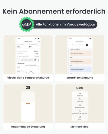 SwitchBot Розумний термостат на радіатор Bluetooth з керуванням через додаток, таймером, енергозбереженням, сумісний з Alexa, Apple Home та Home Assistant (потрібен Hub) - Комплект