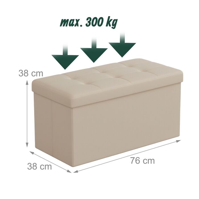 Лавка Relaxdays з штучної шкіри, об'єм 80 літрів