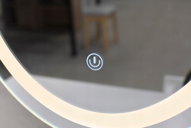 Косметичний столик з LED-дзеркалом, пуфом та 4 шухлядами, скандинавський стиль, білий