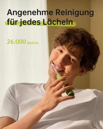 Laifen Wave Spezial: Електрична звукова зубна щітка з вібрацією та осциляцією, для дорослих, з додатком, 2 насадки (зелена)