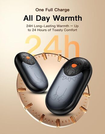 Електричний гріє для рук 2 шт. | Перезарядний кишеньковий гріє з 3 режимами нагріву, 6000mAh | Для жінок, чоловіків, кемпінгу, полювання, гольфу (Сірий)