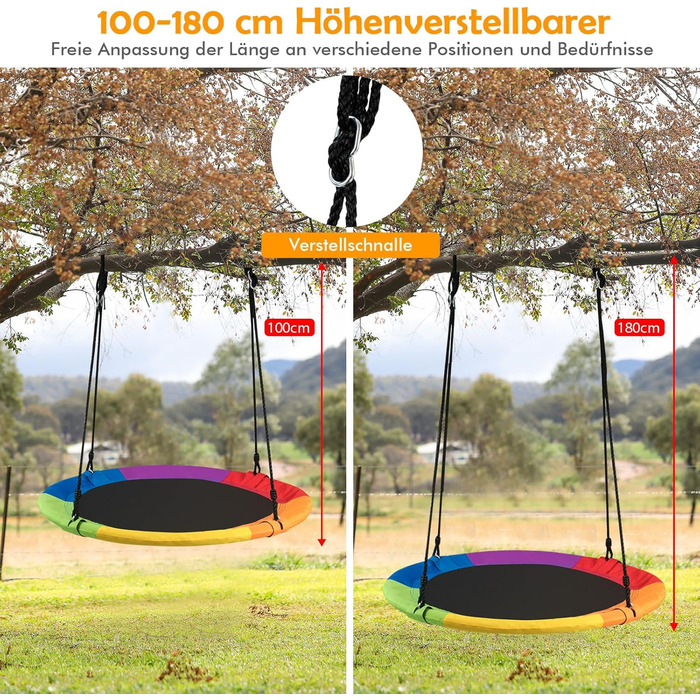 Шоукель DREAMADE для саду: регульована висота, діаметр 100 см, до 150 кг, для дітей та дорослих (кольоровий)