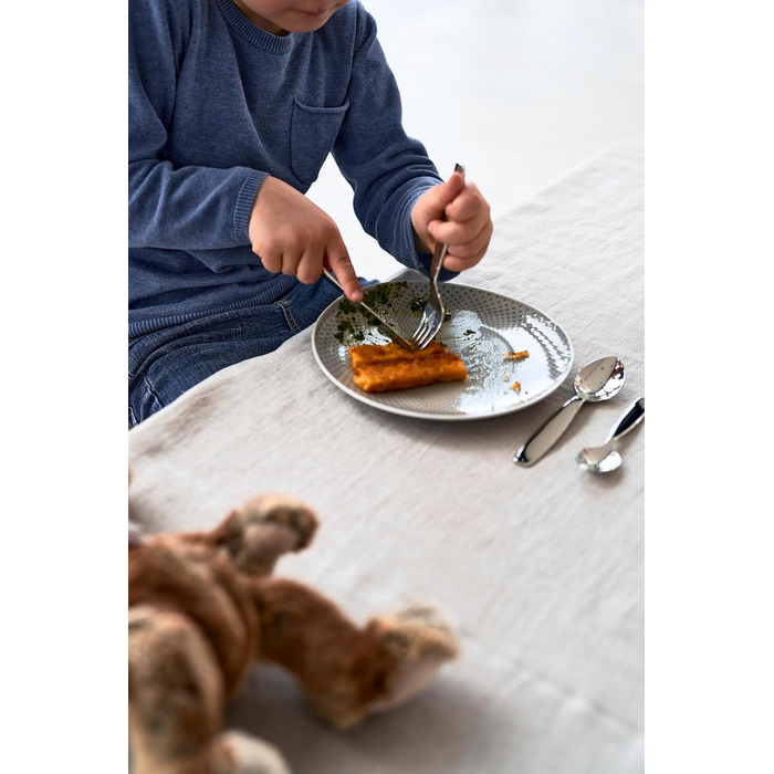 Набір дитячого посуду ZWILLING Kinderbesteck, 4 предмети, з зображенням лицарів, для дітей від 3 років, нержавіюча сталь 18/10, сріблястий, без пластикової упаковки