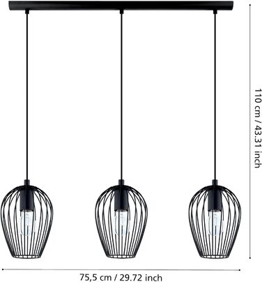 Настільна лампа EGLO Newtown, чорна, зі сталі, 1 лампочка E27, з вимикачем, вінтажний стиль