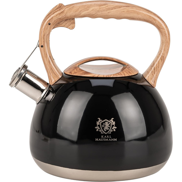 Чайник Karl Hausmann Induktion 3L з автоматичним свистком - нержавіюча сталь, підходить для всіх плит