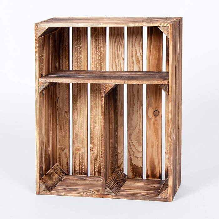 ДЕРЕВ'ЯНА старовинна полиця для спецій LAUBLUST-близько 40 x 17 x 50 см, дерев'яна полиця з полум'ям / кухонна Полиця 2 полиці (альбомна)