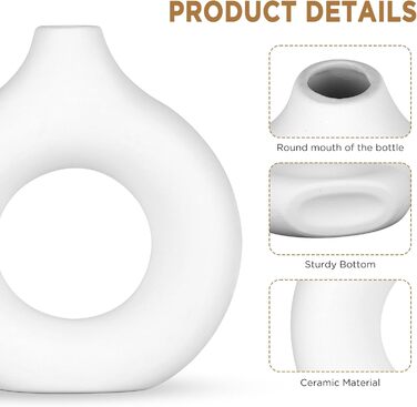 Керамічні вази PZJFH, 2 шт. и, сучасні, білі, для спальні, вітальні, кабінету, прикраса пампасів