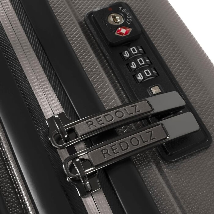 Набір валіз REDOLZ Essentials 14: S 55 см, M 66 см, L 77 см | Розширювані, ультралегкі, з TSA-замком | Колір: Кофе Grey Metallic