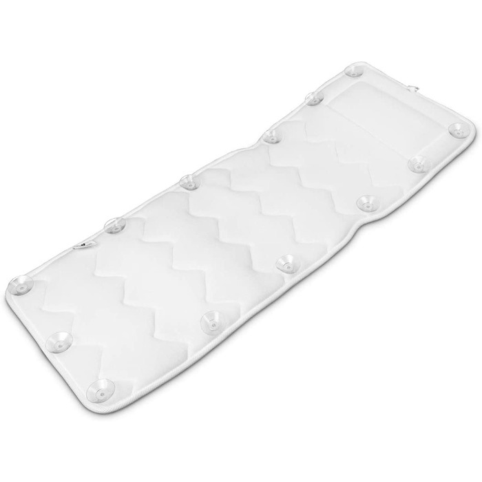 Набір для ванни Navaris: килимок та подушка для ванни - 125x42 см, білий